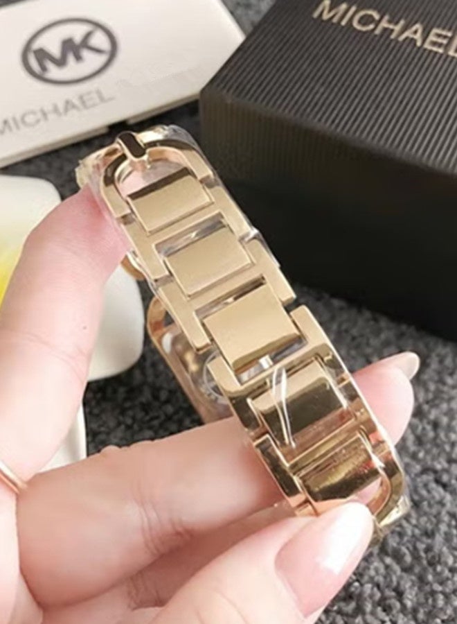 Michael Kors MICHAEL Michael Classic Women's Fashion Multi functional Alloy rectangle Quartz Watch Stainless Steel Strap - Image 3
