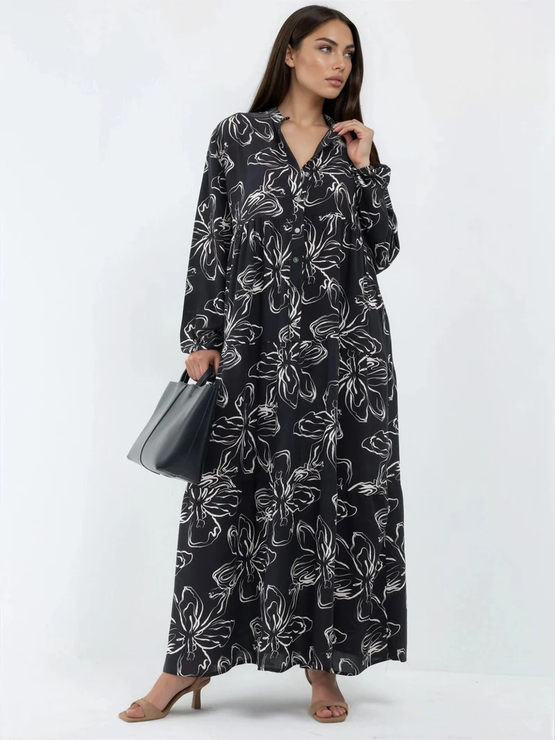 هيكاب Comfortable Patterned Maxi Dress