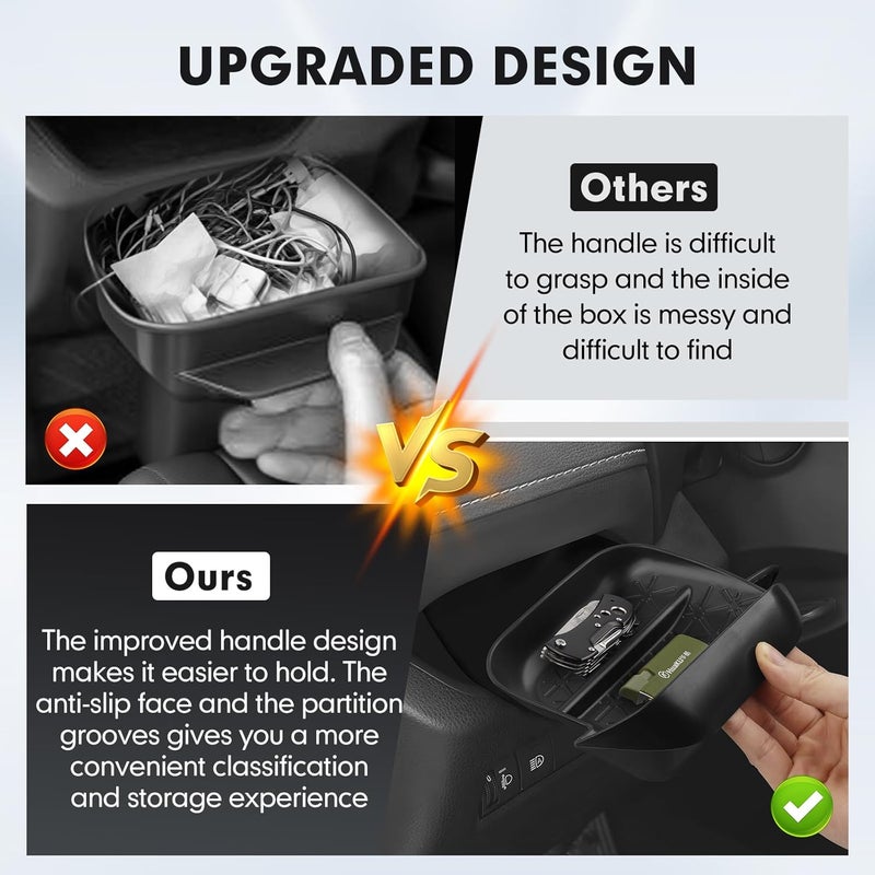 Autorder منظم كونسول مركزي 2 قطعة لسيارة تويوتا RAV4 من 2019-2025 ملحقات صندوق تخزين سائق ABS منظم صندوق القفازات السيليكوني صينية إدخال كونسول مركزي مع سطح مضاد للانزلاق - Image 4