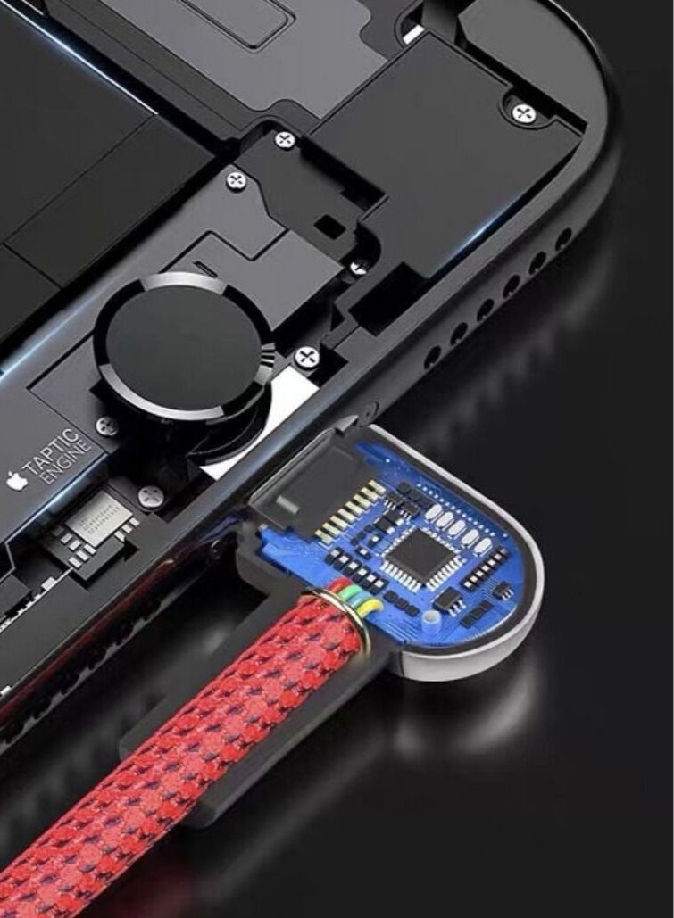 Strong, uncut, curved iPhone charging cable, 2 meters - Image 3