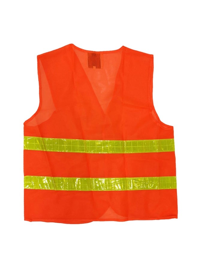 TAHA - Safety Jacket with 2 PVC Lines Strips | High-Visibility Safety Vest for Men | Industrial & Construction Use | Orange - Image 1