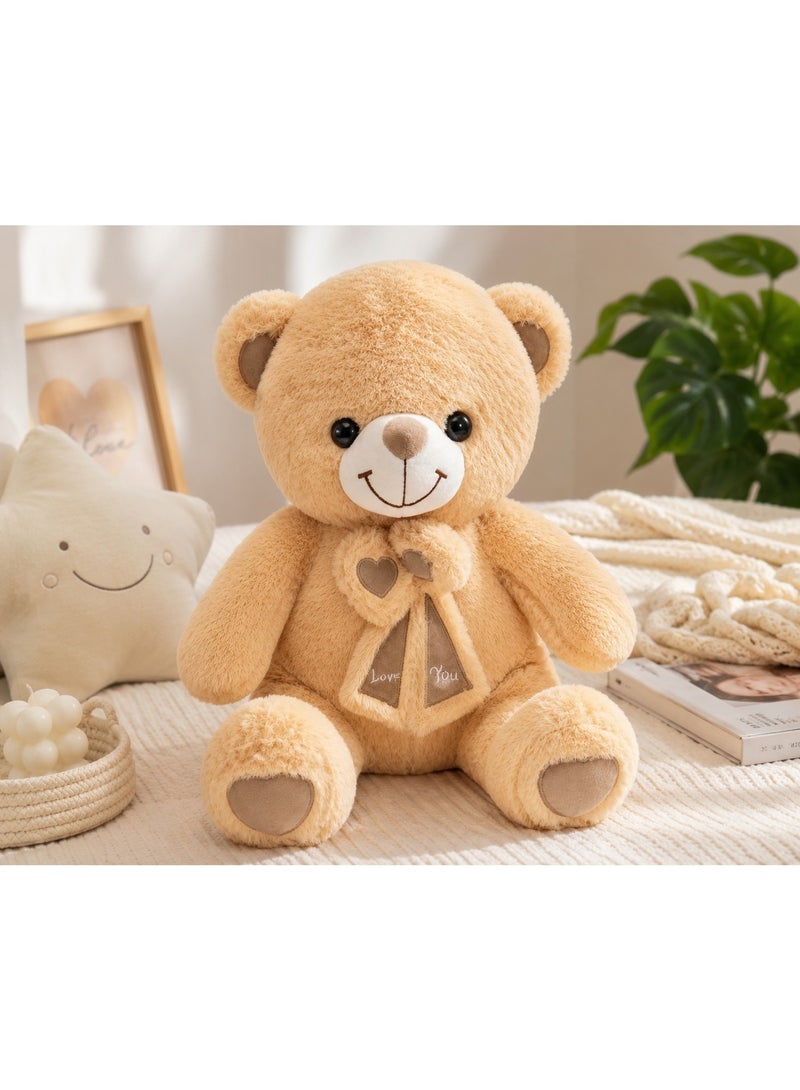 Cute Soft Plush Teddy Bear with "Love You" Scarf - Stuffed Animal Toy & Gift for Kids, Birthdays, and Special Occasions (Beige/Cream) - Image 3
