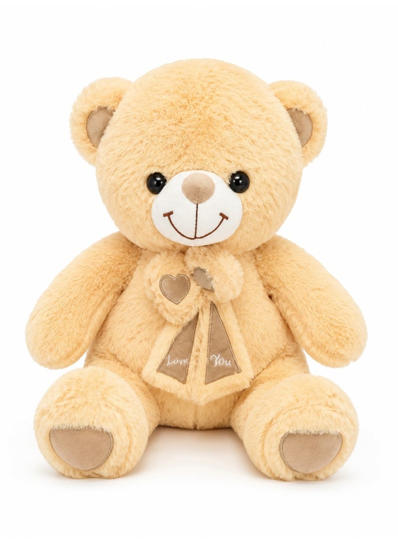 Cute Soft Plush Teddy Bear with "Love You" Scarf - Stuffed Animal Toy & Gift for Kids, Birthdays, and Special Occasions (Beige/Cream) - Image 2