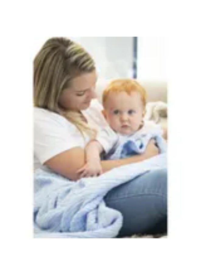 Anvi Baby - Organic 6 Layered Muslin Bath Towel - Blue - Image 2
