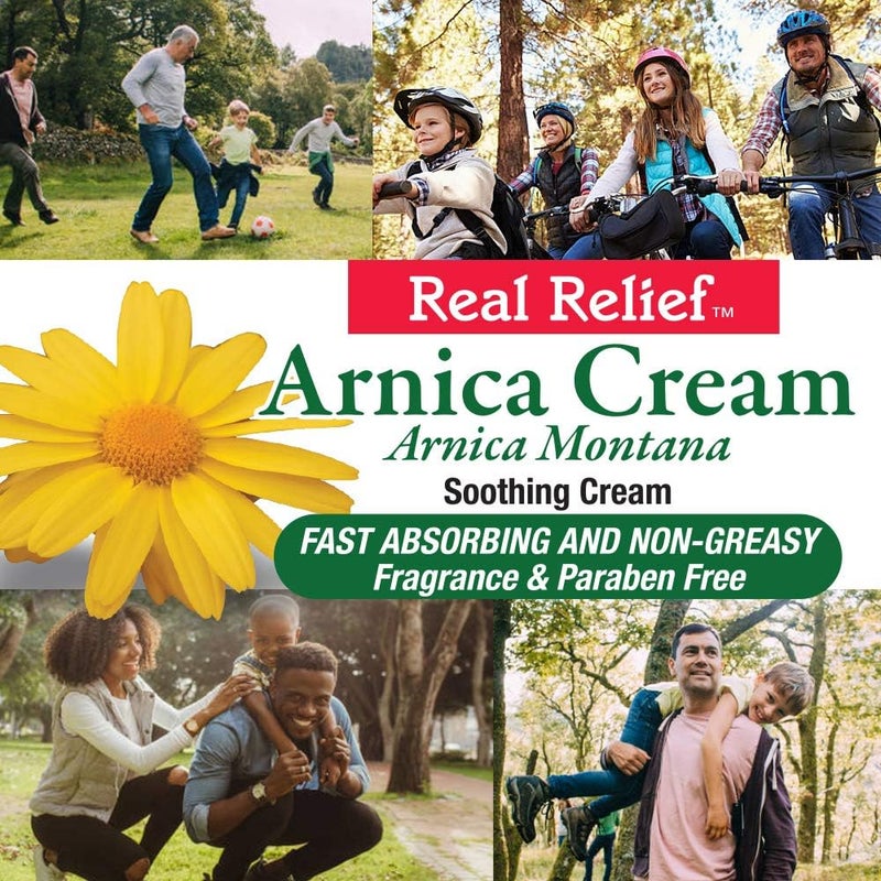 Real Relief كريم الأرنيكا، طبيعي، مهدئ، غير دهني وبدون عطر لتخفيف الألم، 4 أونصة (عبوة من 1) - Image 4