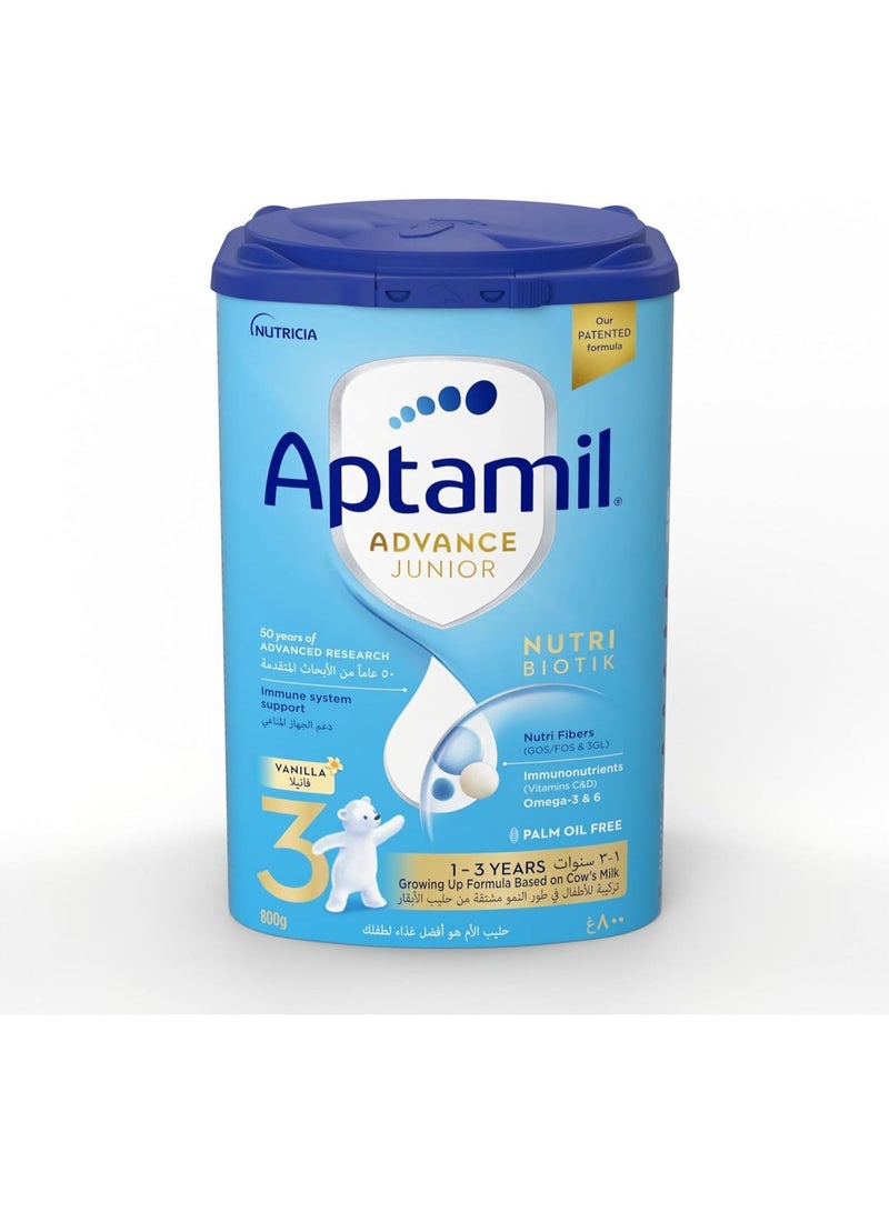 ابتاميل Aptamil Advance Junior 3 Growing Up Formula Milk From 1-3 Years, Easy To Use Pack, 800g - Pack of 3 800grams Pack of 3 - Image 2