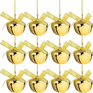 Newcotte Newcotte 24 Pieces 1.18 Inches Gold Christmas Bells Brass Christmas Ornaments Golden Sleigh Bells Xmas Small Bells for  - Image 1