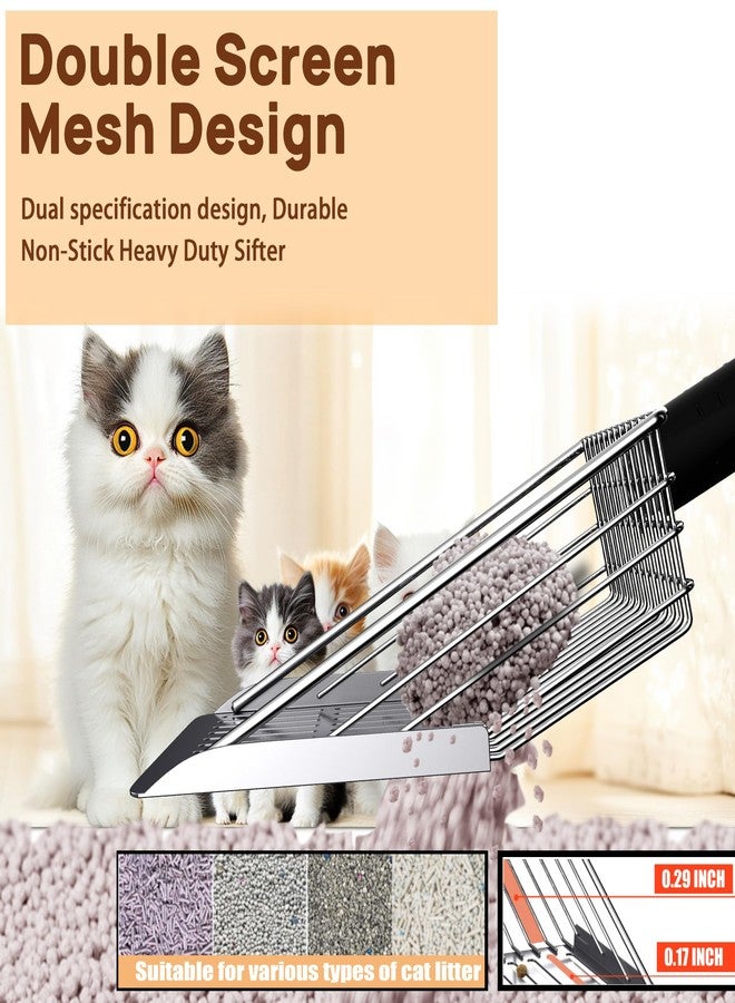 UNISOLODECHO Heavy Duty Stainless Steel Cat Litter Scoop with Holder - Non-Slip Handle, Quick-Sifting Grid & Easy to Clean - Image 4