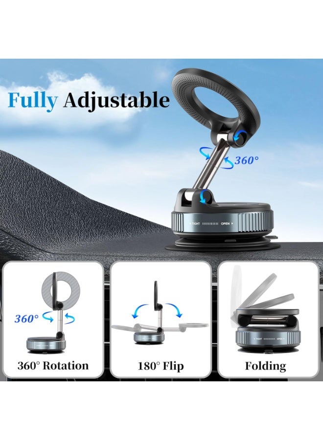 Magnetic phone holder for car - strong magnetic mobile holder with 360-degree rotation and foldable for iPhone 16/15/14/13 and Samsung on the mirror. - Image 5