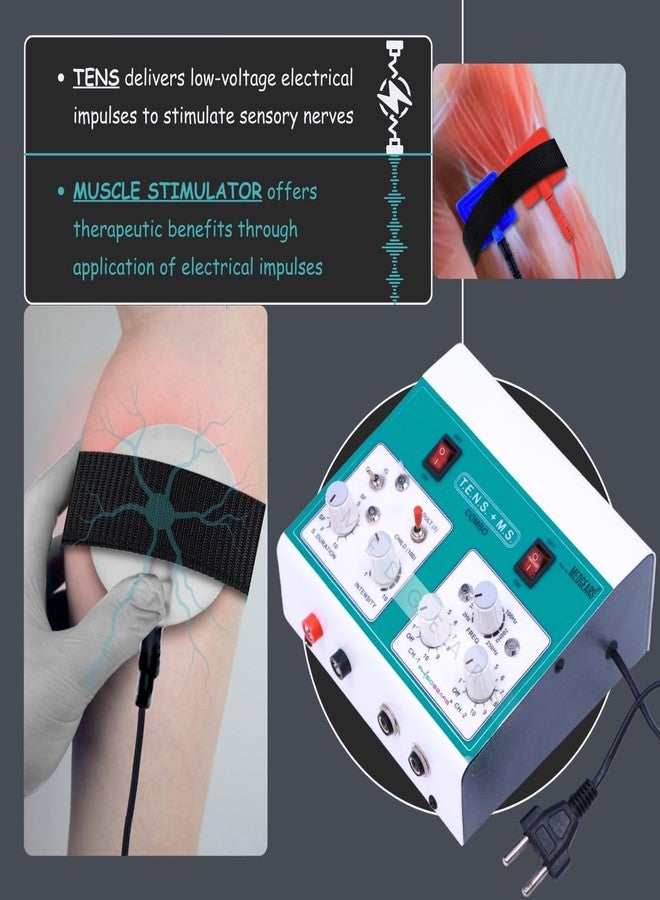 Physiogears Electro Therapy Combination Therapy Combi Tens Ms Mini Deluxe with 1 Year Warranty - Image 3