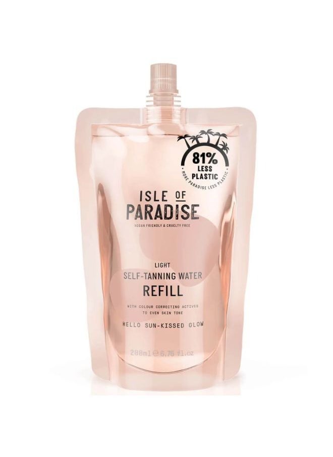 ISLE OF PARADISE SELF-TANNING WATER REFILL POUCH LIGHT 200ML 