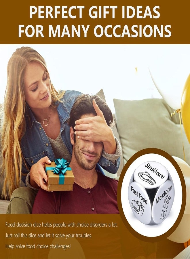 Lalamingo Easter Basket Stuffers Gifts for Mens Adults, Date Night Food Dice, Anniversary Birthday Wedding Couples Gifts for Him Her Men Women Boyfriend Girlfriend (Steel) - Image 4