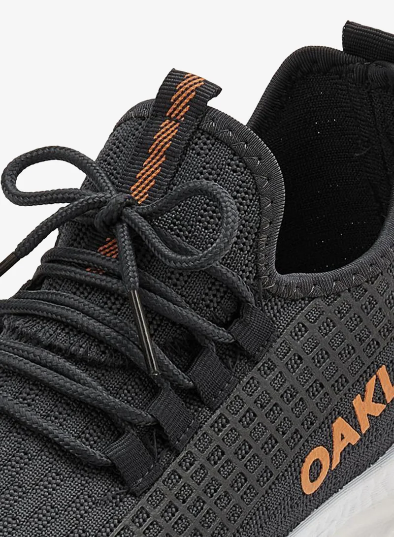 Oaklan by Shoexpress GREY Logo Detail Lace-Up Sports Shoes for Men | Best Price UAE