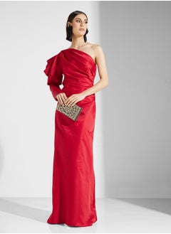 Namshi x One Shoulder Dress With Puff Sleeve  - Image 1