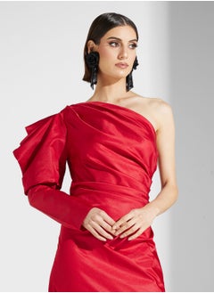 Namshi x One Shoulder Dress With Puff Sleeve  - Image 3