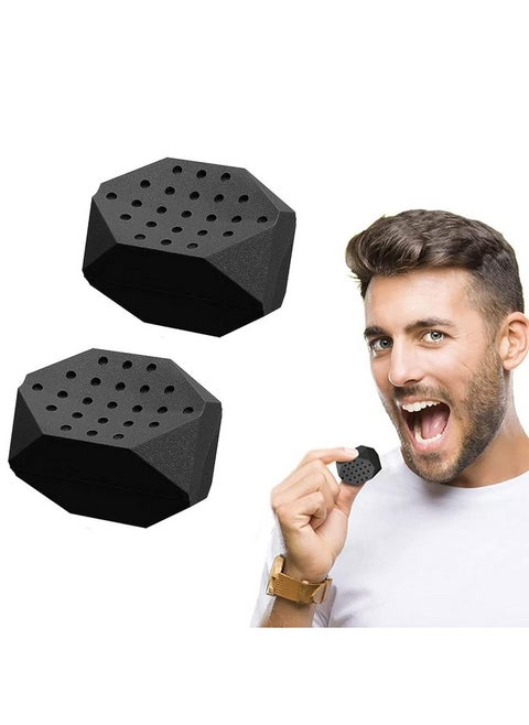 ® 2Pcs Jawline Exerciser For Men Women 45Lbs Silicone Jaw Exerciser Trainer Face Jawline Shaper For Jawline Exercise, For Beginner, Intermediate & Advance, Define Jawline - Black