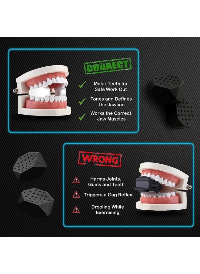 maycreate ® 2Pcs Jawline Exerciser For Men Women 45Lbs Silicone Jaw Exerciser Trainer Face Jawline Shaper For Jawline Exercise, For Beginner, Intermediate & Advance, Define Jawline - Black  - Image 4