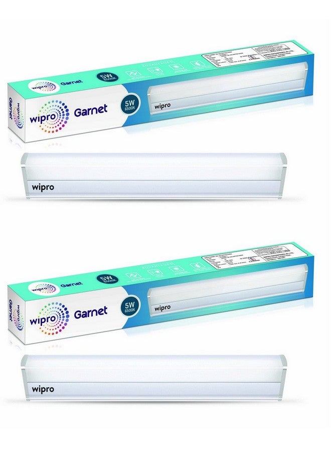 Wipro Garnet 5W LED Batten for Living Room & Bedroom | 1 Ft | Coolwhite (6500K) | 500 lumen| Bright & Energy Efficient Tubelight for Home & Office | Tubelight for Dressing Table & Mirror | Pack of 2 - Image 1