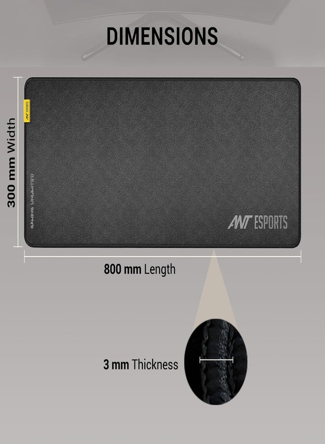 ANT الرياضات الإلكترونية لوحة ماوس الألعاب Ant Esports MP320S - مقاس XL - كبيرة الحجم مع حواف مخيطة، قاعدة مقاومة للماء وغير قابلة للانزلاق للألعاب والمكتب - أسود - Image 3