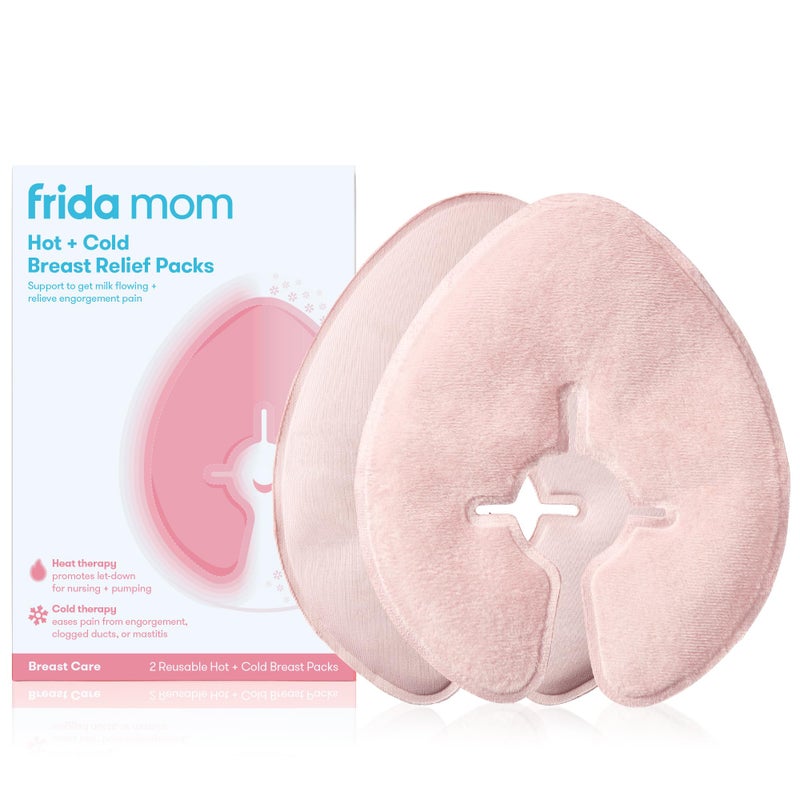 Frida Mom Breast Therapy Packs, Breast Pads, Cold & Hot Pack for Pain Relief, Breastfeeding Essentials for Lactation Support, Mastitis, Engorgement and Pump Aid, Postpartum Recovery, 2pk - Image 1