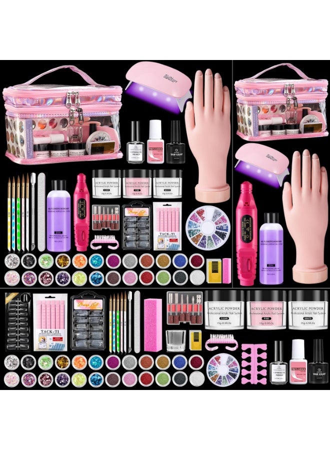 Bukela Acrylic Nail Kit with Everything You Need: Beginner's Practice Set with Acrylic Powder and Liquid, UV Lamp, and Nail File. Includes a Gift Bag for Home or Professional Use (Bag - Image 1