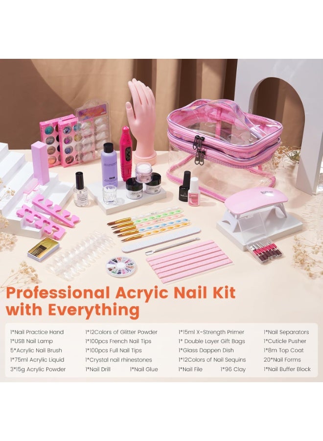Bukela Acrylic Nail Kit with Everything You Need: Beginner's Practice Set with Acrylic Powder and Liquid, UV Lamp, and Nail File. Includes a Gift Bag for Home or Professional Use (Bag - Image 5