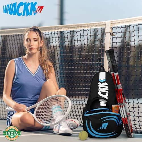 WHACKK Ace 28L Navy Black Badminton Tennis Pickleball Bag|Unisex|Lightweight|Shuttle Bag|Shoe Pocket|Backpack Style|Spacious Storage Compartment for Clothes|Rackets Tennis-6 Badminton-8 - Image 3