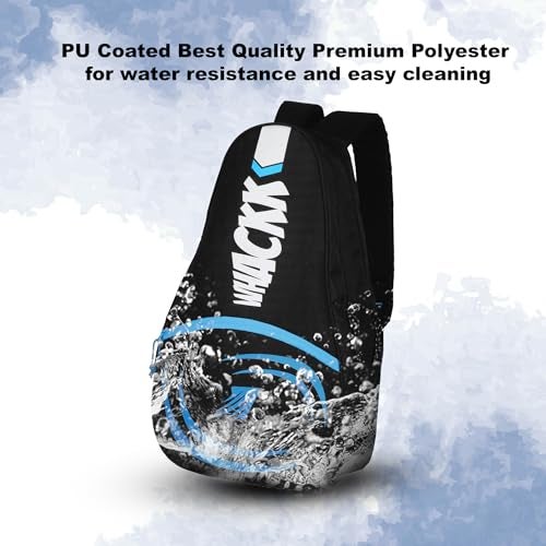 WHACKK Ace 28L Navy Black Badminton Tennis Pickleball Bag|Unisex|Lightweight|Shuttle Bag|Shoe Pocket|Backpack Style|Spacious Storage Compartment for Clothes|Rackets Tennis-6 Badminton-8 - Image 4