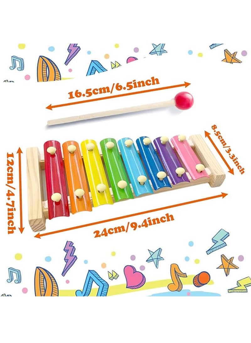 Wooden Xylophone for Kids,Toddler Xylophone Toy with 2 Child Safe Mallets,8 Diatonic Keys Musical Instruments for Preschoolers Educational Toys,Gifts - Image 2