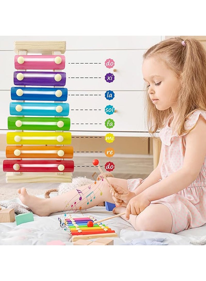 Wooden Xylophone for Kids,Toddler Xylophone Toy with 2 Child Safe Mallets,8 Diatonic Keys Musical Instruments for Preschoolers Educational Toys,Gifts - Image 4