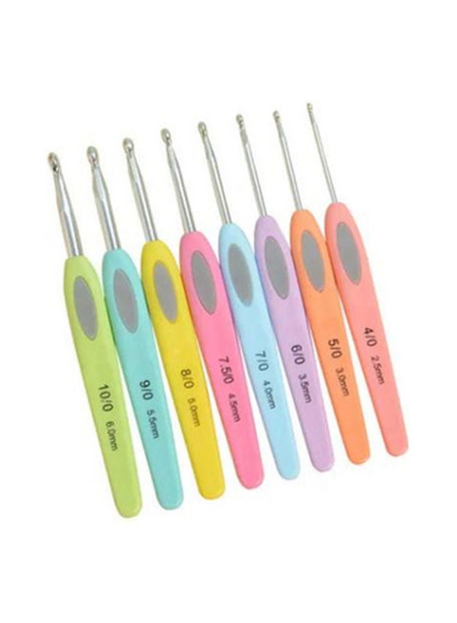 NIBEMINENT 8-Piece Plastic Handle Knitting Needles Multicolour
