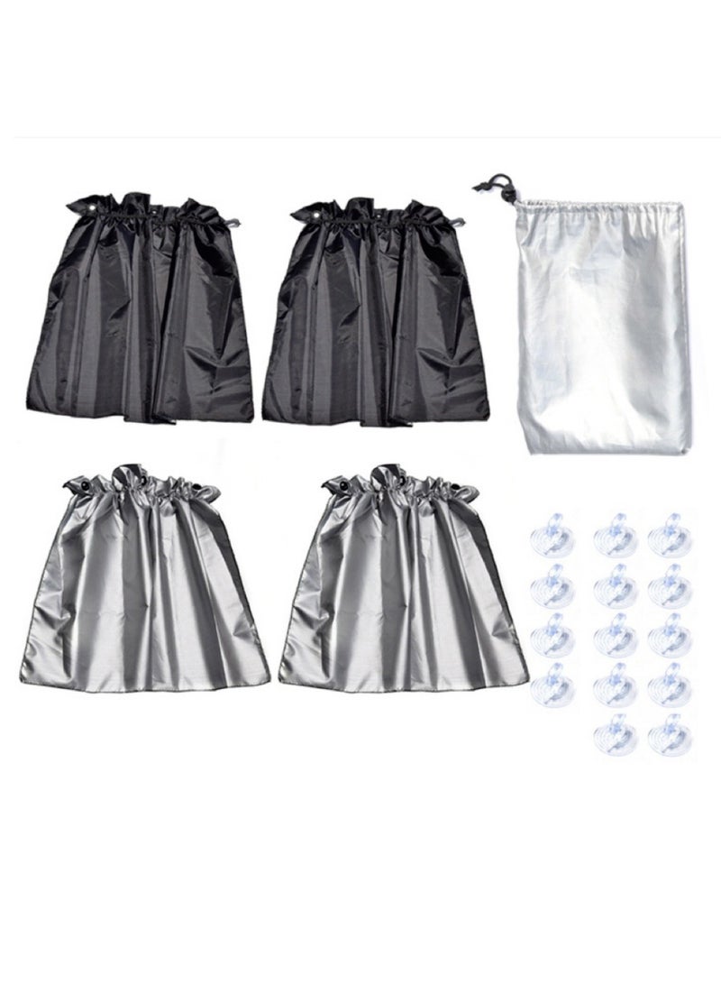 4 Pcs Window Shade Car Curtains Car Side Window Sun Shades with 14  Sucker Blocks UV Rays Sunshade Covers for Most Cars ﻿ - Image 1