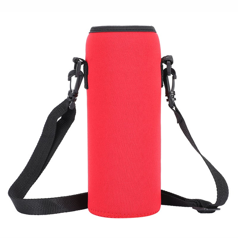 Insulated Bottle Cover: Red Neoprene Material, 1 Hour Heat Insulation, Anti-Scald - With Carry Strap, Durable Water Bottle Pouch for Outdoor Travel, Gym, Camping - Image 3