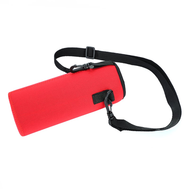 Insulated Bottle Cover: Red Neoprene Material, 1 Hour Heat Insulation, Anti-Scald - With Carry Strap, Durable Water Bottle Pouch for Outdoor Travel, Gym, Camping - Image 4