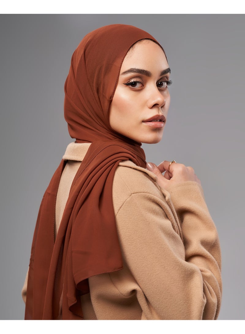 Lavezzi Soft Chiffon Hijab for Women, Solid Color Soft Chiffon Crepe Hijab Scarf – Long Fashion Hijabs Scarves - Muslim Scarf Hijab – Hijab Shawl - Cocoa - Image 3