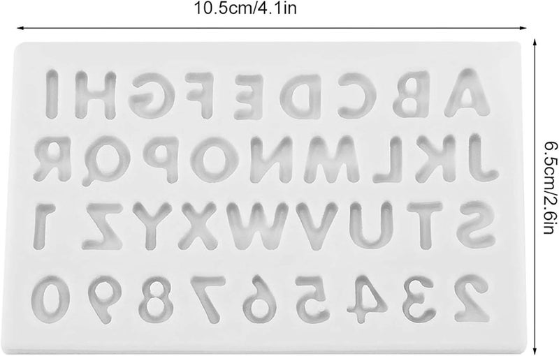 comfrt Letter Chocolate Molds, Silicone A-Z 26 English Alphabet and 0-9 Number Mold for Chocolate Cake Candy Baking Decoration (Gray) - Image 5