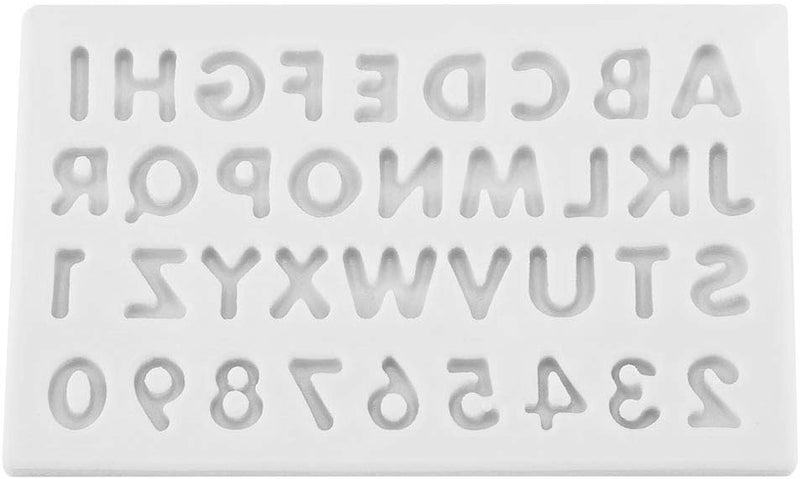 comfrt Letter Chocolate Molds, Silicone A-Z 26 English Alphabet and 0-9 Number Mold for Chocolate Cake Candy Baking Decoration (Gray) - Image 1