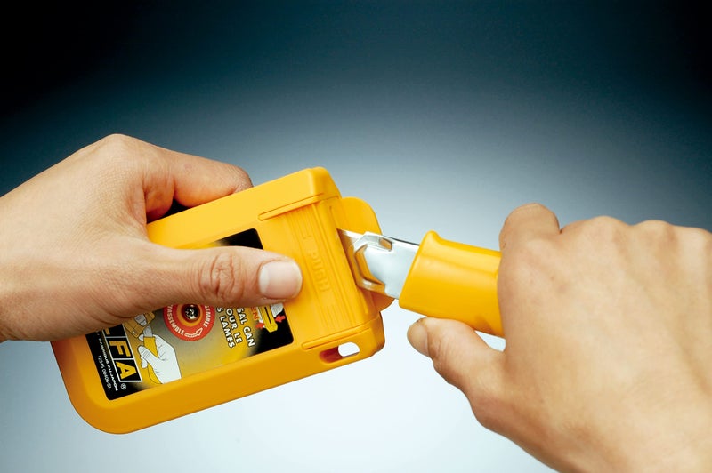 OLFA Mountable Blade Disposal Can (DC-4) - Blade Bank Container w/Mounting Hole Quickly & Safely Disposes & Stores Snap-Off Utility Knife Blades, Perfect for Construction, Warehouses, Work Sites - Image 2