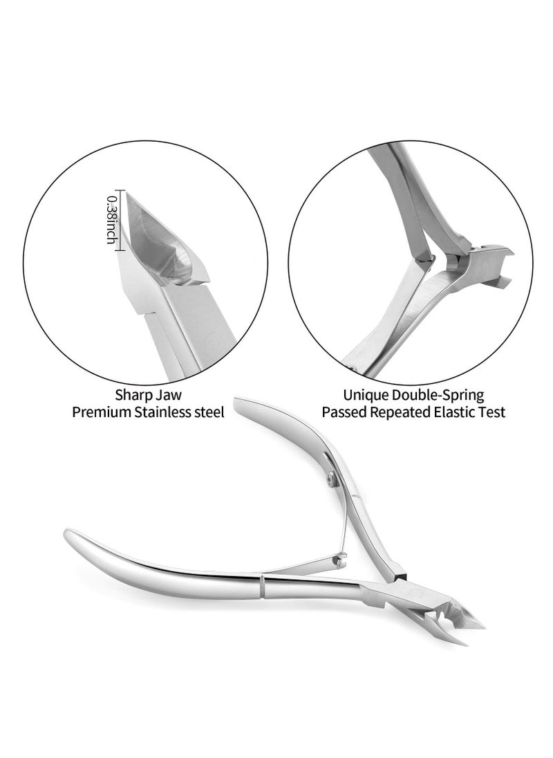 YINYIN Cuticle Trimmer with Pusher -YINYIN Cuticle Remover Nippers Professional Stainless Steel and Cutter Clippers,Pedicure Manicure Tools for Fingernails Toenails  - Image 2