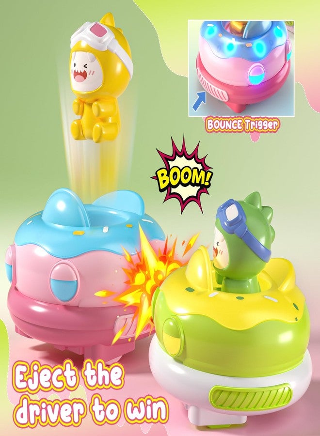 DEERC 2 Pack Remote Control Ejecting Bumper Car,RC Car Toys with LED Lights&Music, RC Battle Stunt Race Cars, Christmas Birthday Gifts Toys for Ages 6+ Year Old Girls Boys - Image 2