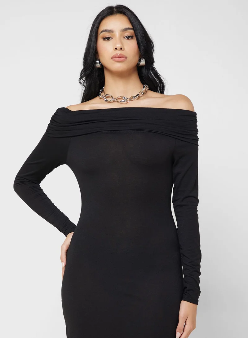 Ginger Off-Shoulder Slit Dress