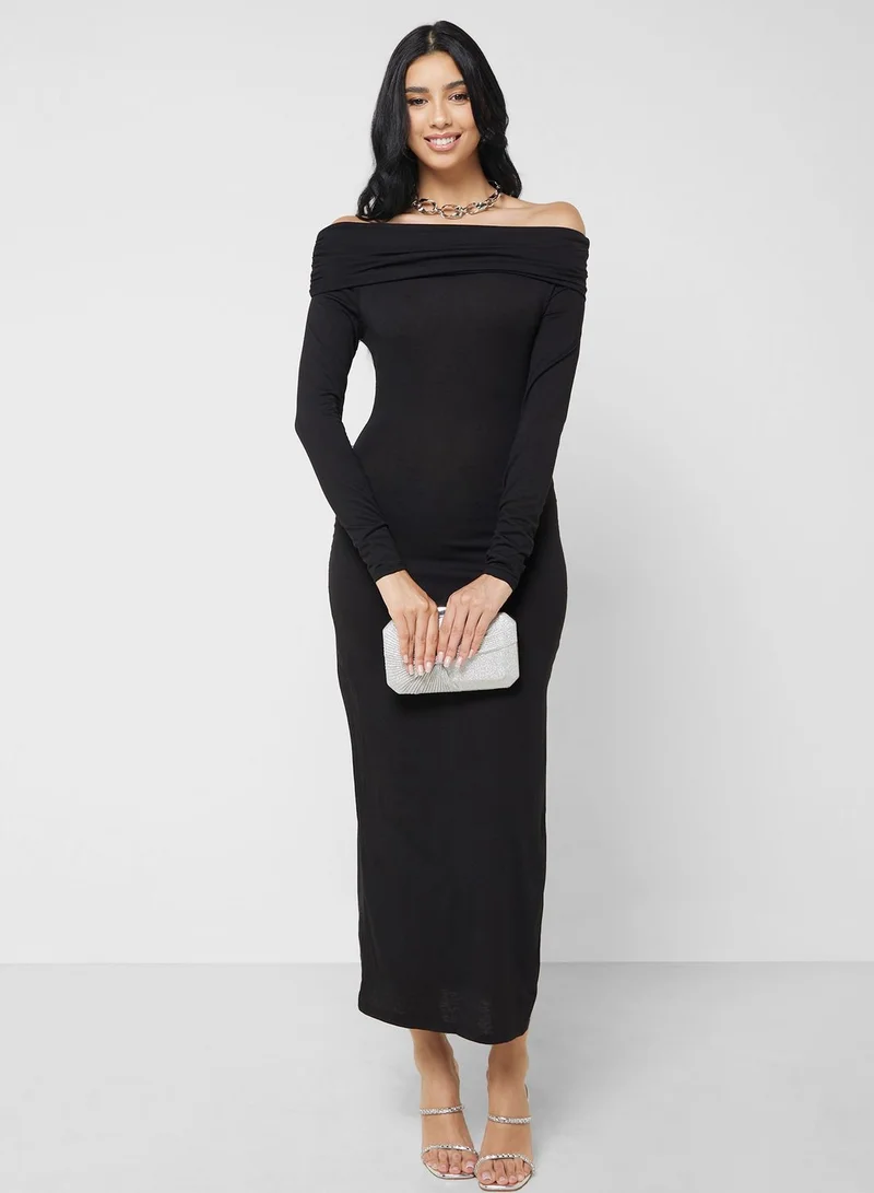Ginger Off-Shoulder Slit Dress