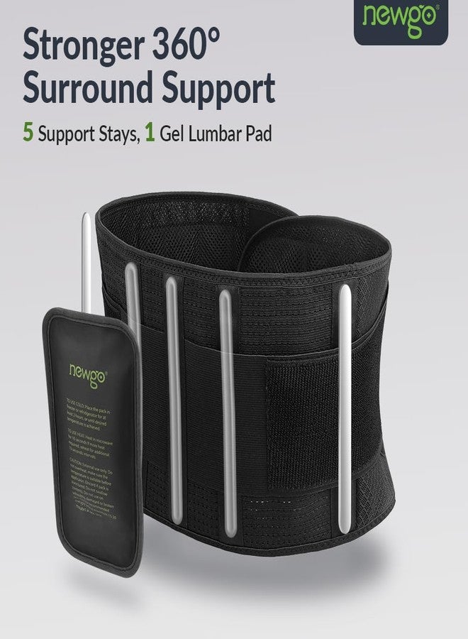 NEWGO Waist Support with ice Pack, Lower Back Support Belt, Lumbar Back Brace for Lower Back Pain Relief, Sciatica Scoliosis, Back Brace with Ice Pack for Hot Cold Therapy -Waist 26-41 Inch - Image 4