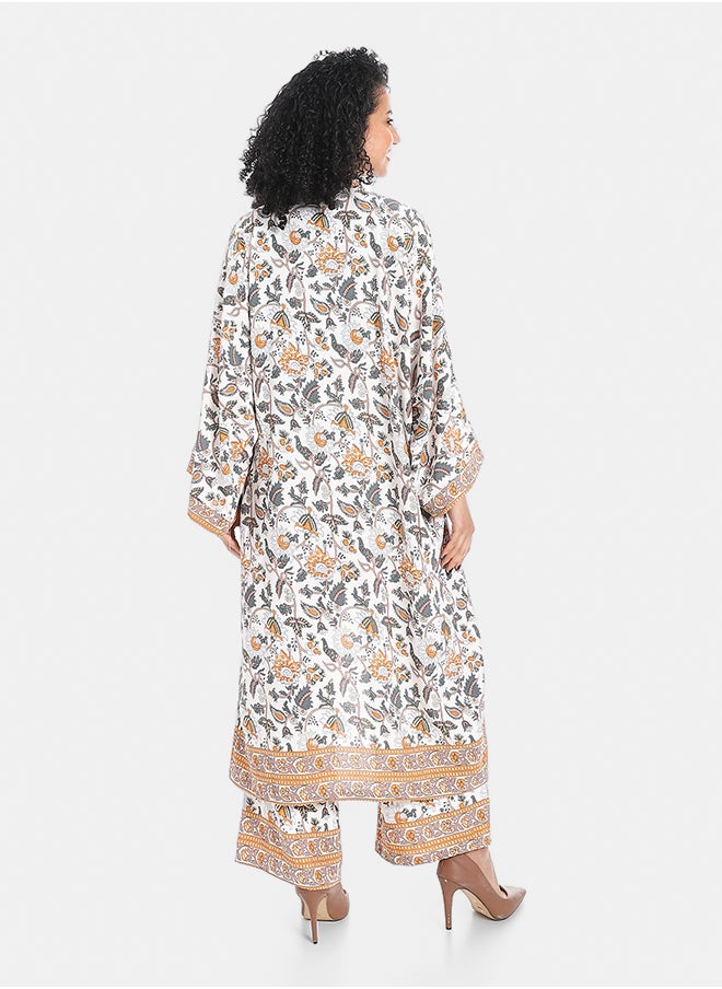 Red Circle Women's Kimono Floral Pants Suit  - Image 3