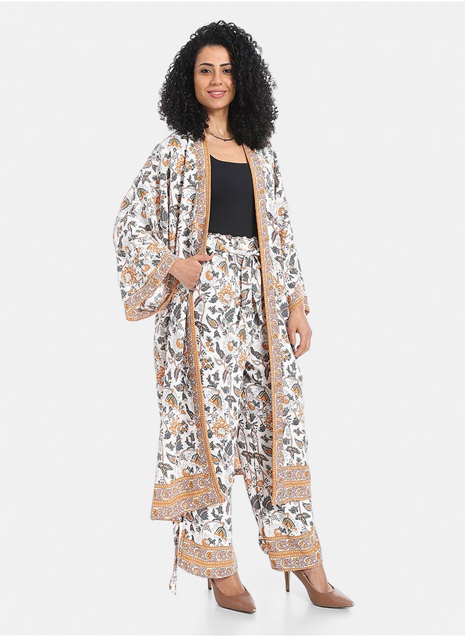 Red Circle Women's Kimono Floral Pants Suit  - Image 2