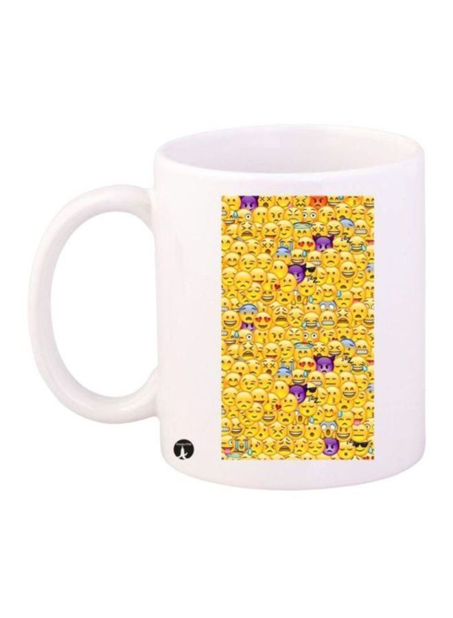 RKN Emoji Printed Coffee Mug White/Yellow/Purple - Image 2