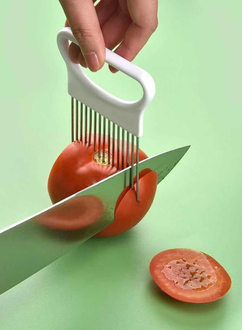 Onion Slicer and Vegetable Cutter Perfect for All Vegetables Fruits and Loosening Meats Stainless Steel Slicer Great Kitchen Gadget Multipurpose Handy Tool  - Image 2