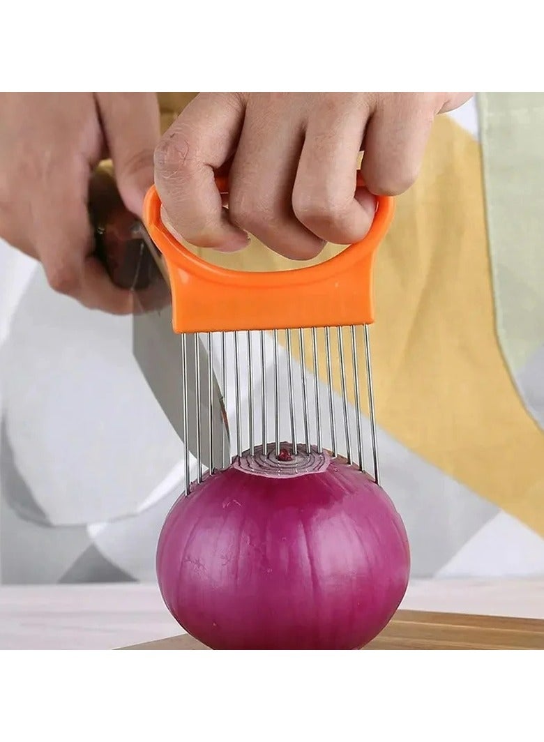Onion Slicer and Vegetable Cutter Perfect for All Vegetables Fruits and Loosening Meats Stainless Steel Slicer Great Kitchen Gadget Multipurpose Handy Tool  - Image 1