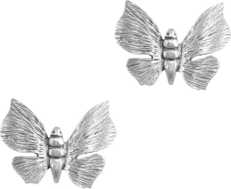 Labalaba Women's Antique Silver Plated Studded Butterfly Earrings  - Image 3