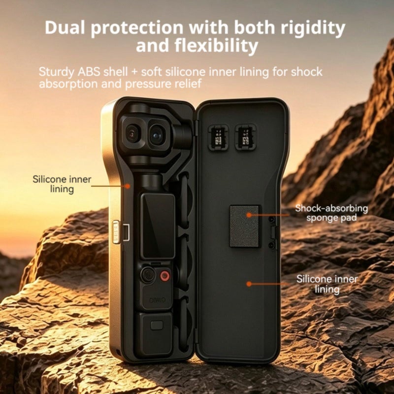 حقيبة حماية متوافقة مع DJI OSMO Pocket 4 Pro، صندوق تخزين صلب من ABS مضاد للصدمات، حقيبة حمل ببطانة سيليكون مع حامل مرشح، إكسسوار تصوير السفر - Image 5